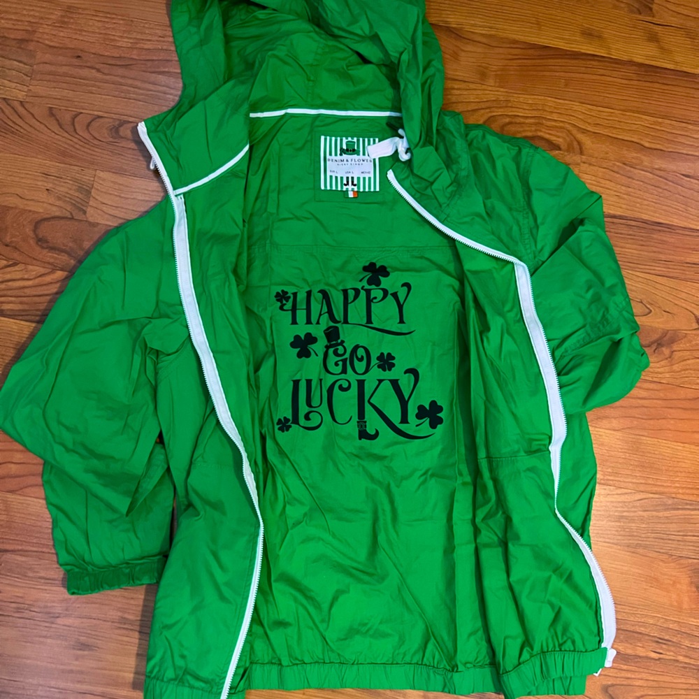 Green wind breaker Saint Patrick’s Day edition